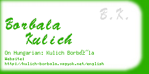 borbala kulich business card